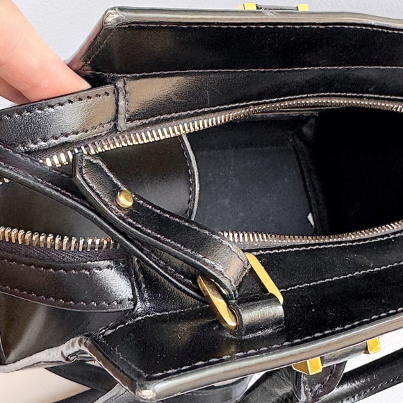SOLD❤️Saint Laurent YSL Uptown Small Black Monogram Top Handle Bag + Clutch - Picture 8 of 16